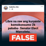Marcoleta did NOT announce free electricity for households with monthly bills under ₱2,000