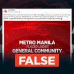 Old GCQ announcement for Metro Manila reposted on 2025 is MISLEADING