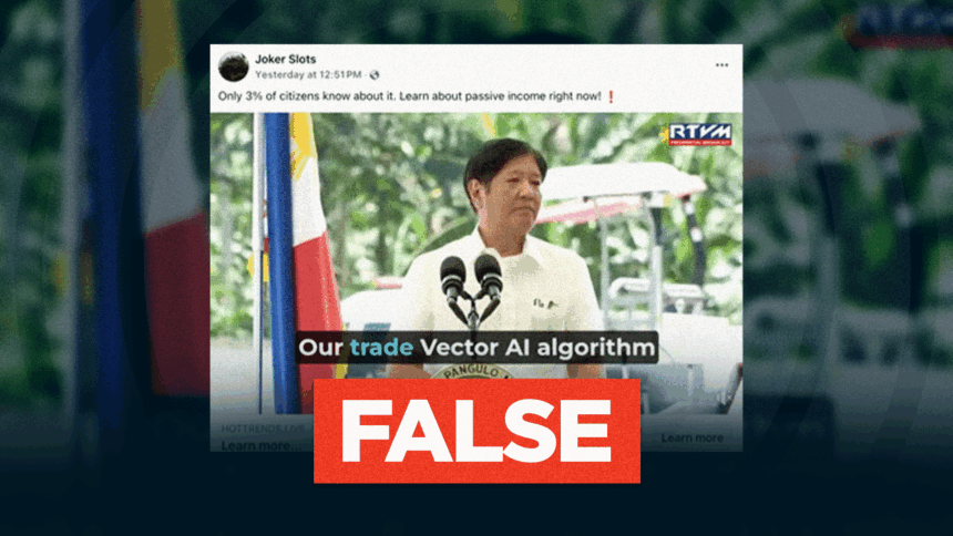 Marcos endorsement of AI trading platform is AI-GENERATED