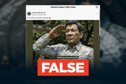 FACT CHECK: Viral photo of Duterte ‘recycled materials’ statue is AI-GENERATED