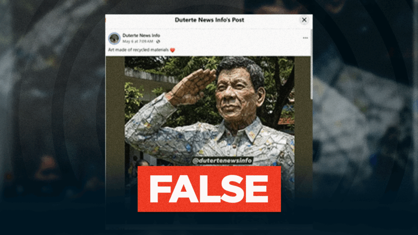 FACT CHECK: Viral photo of Duterte ‘recycled materials’ statue is AI-GENERATED